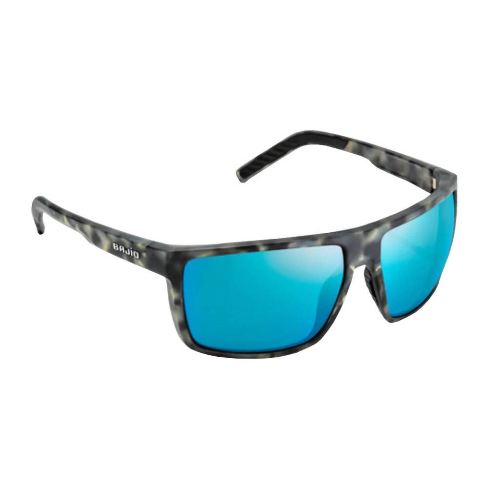 NEW BAJIO men's toads sunglasses in matte gray camo blue mirror glass